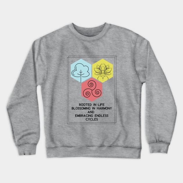 Tree of life and Lotus flower Crewneck Sweatshirt by yzbn_king